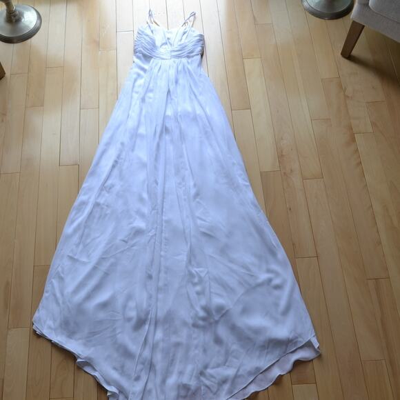 Elegant Galina White A-Line Spaghetti Strap Wedding Dress Size 2 - Picture 4 of 5
